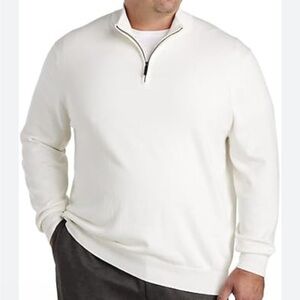 Merino wool men’s sweater 1/4 zip cream color Size Medium men’s fit unisex